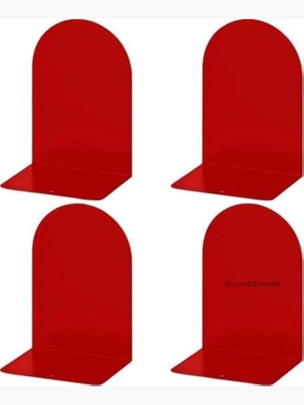 Large Metal Bookends for Heavy Books, Non-Skid, 4-Piece Set